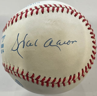 Hank Aaron & Al Downing Autographed Official American League Baseball