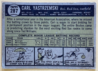 1961 Topps Carl Yastrzemski Boston Red Sox Baseball Card #287