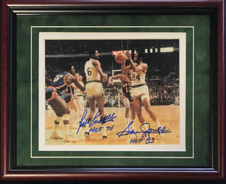 Bill Russell "HOF 74" & Sam Jones "HOF 83" Autographed Framed 8x10 Photo