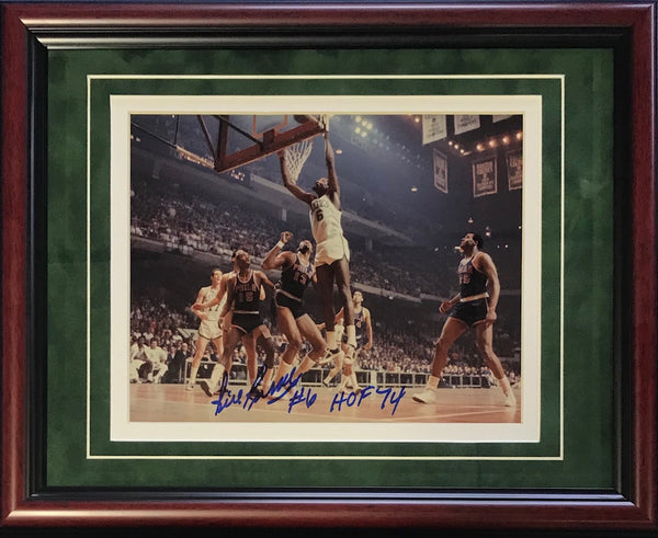 Bill Russell "HOF 74" Autographed Framed Dunking on Wilt Chamberlain 8x10 Photo