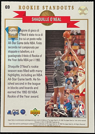 Shaquille O`Neal1992-93 Upper Deck Rookie Standout card #69