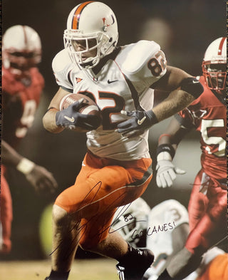 Greg Olsen Go Canes Autographed16x20 Football Photo