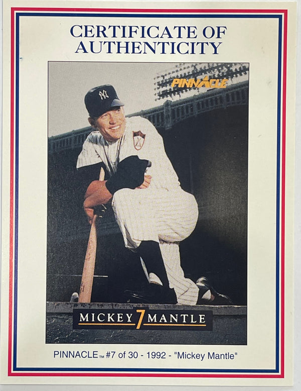 Mickey Mantle Pinnacle 1992 Bronze Mint Card #361/5000