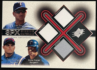 Alex Rodriguez Ivan Rodriguez Gabe Kapler 2001 Upper Deck SPX Jersey Card