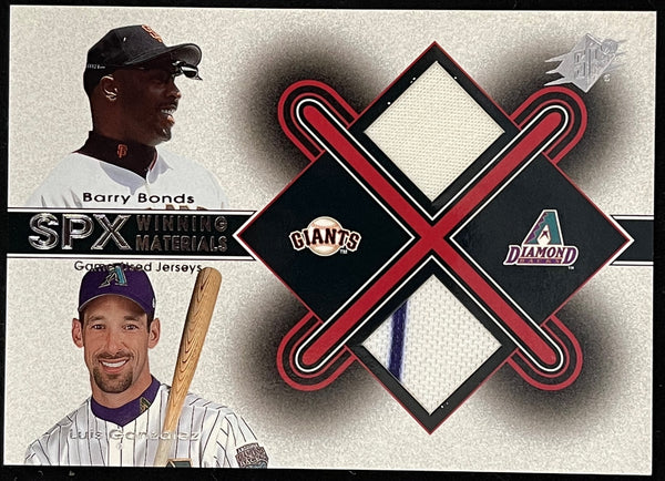 Barry Bonds Luis Gonzalez 2001 Upper Deck SPX Jersey Card