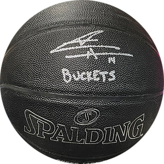 Tyler Herro "Buckets" Autographed Black Indoor/Outdoor Basketball (JSA)