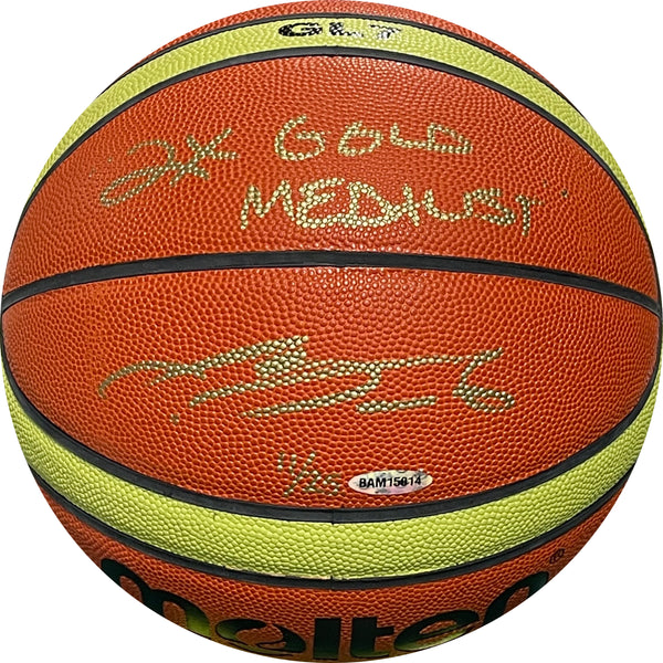 LeBron James "2x Gold Medalist" Autographed Molten Basketball (UDA)