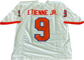 Travis Etienne "18-19, 44-16, 3 TDs" Autographed Clemson Custom Jersey (BVG)