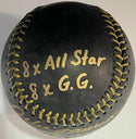 Andre Dawson Autographed Stat Official Black Baseball