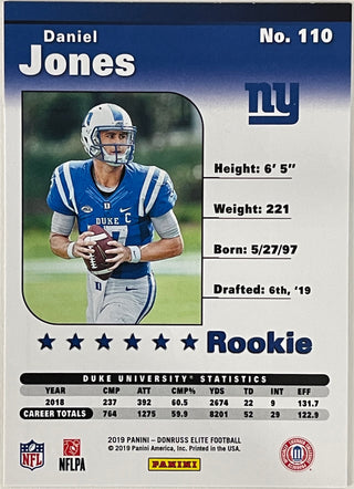 Daniel Jones 2019 Donruss Elite Card No.110