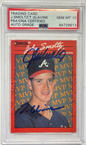 John Smoltz & Tom Glavine Autographed 1990 Donruss Error Card #BC-12 (PSA Auto)