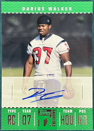 Darius Walker 2007 Topps Autographed Card