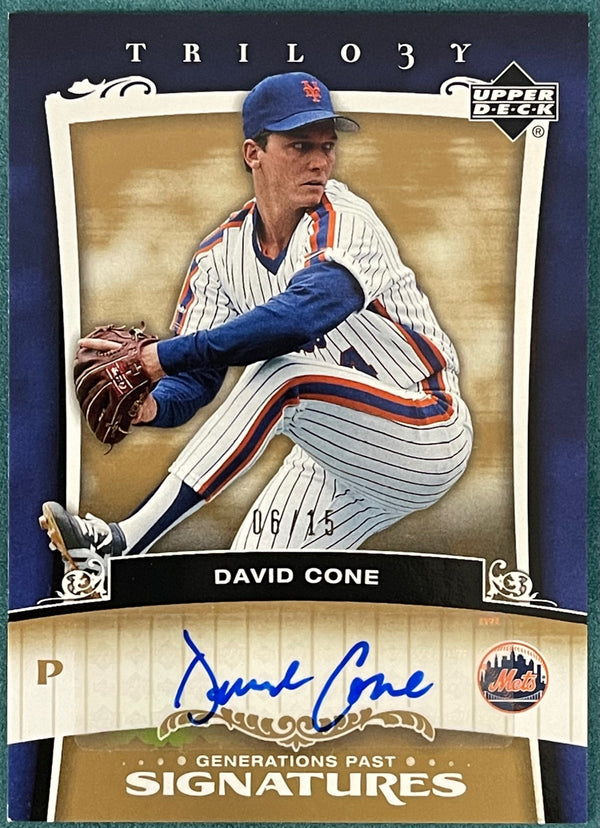 David Cone Autographed 2005 Upper Deck Trilogy Card 06/15