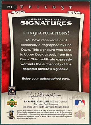 Eric Davis Autographed 2005 Upper Deck Trilogy Card 132/199