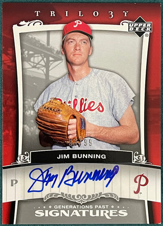 Jim Bunning Autographed 2005 Upper Deck Trilogy Card 63/99