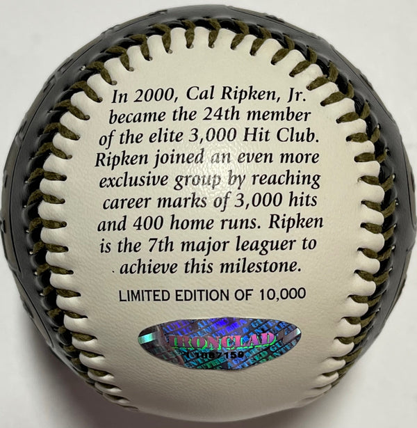 Cal Ripken Jr Autographed 3000 Hit Commemorative Photo Baseball (Ironclad)