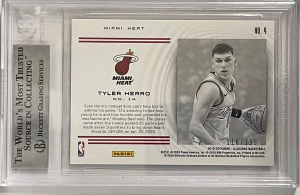 Tyler Herro Autographed 2019-20 Panini Illusions Rookie Card #9 (Beckett)