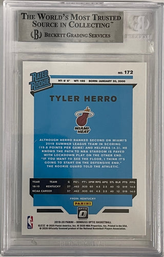 Tyler Herro Autographed 2019-20 Panini Donruss Optic Rookie Card #172 (Beckett)