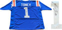 Kadarius Toney Autographed Florida Gators Custom Blue Throwback Jersey (JSA)