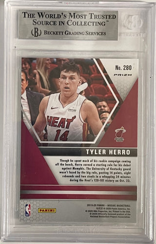 Tyler Herro Autographed 2019-20 Panini Mosaic Rookie Card #280 (Beckett)