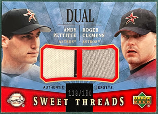 Andy Pettitte Roger Clemens 2004 UDA Sweet Spot Threads Game Used Jersey Card