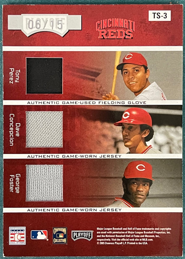 Tom Seaver Johnny Bench Joe Morgan 2005 Absolute Memorabilia Card