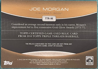 Joe Morgan 2010 Topps Triple Threads Game Used Jersey Card 06/27