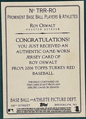 Roy Oswalt 2006 Topps Turkey Red Game Worn Jersey Card