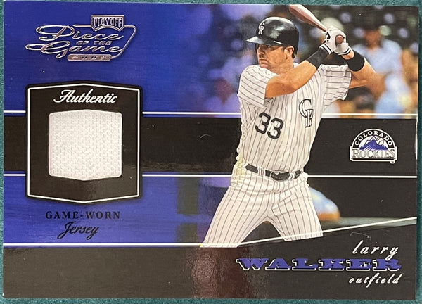 Larry Walker 2002 Playoff Piece of the Game Jersey Card