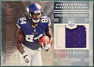 Cordarrelle Patterson 2013 Panini Prestige Authentic Material Card