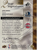 Jose Barea & Arron Afflalo Autographed 2009-10 Upper Deck SP Basketball Card