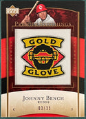 Johnny Bench Upper Deck Premier Stitchings Card #03/35