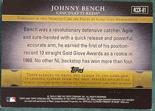 Johnny Bench 2009 Topps Sterling Card #09/25