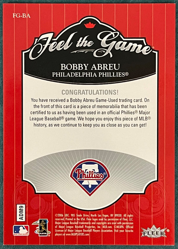 Bobby Abreu 2006 Fleer Ultra Feel the Game Jersey Card