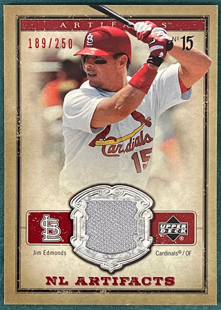 Jim Edmonds 2006 Upper Deck NL Artifacts Game Used Jersey Card #189/250