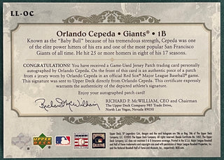 Orlando Cepeda 2005 Autographed SP Legendary Cuts Card #13/25