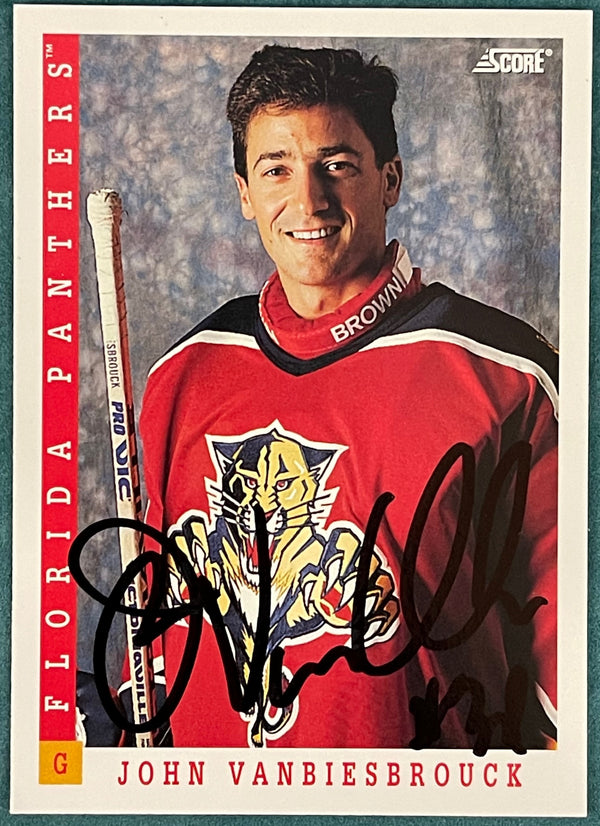 John Vanbiesbrouck Autographed 1993-94 Score Card #492