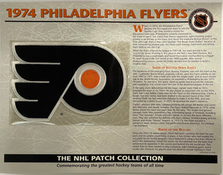 NHL 1974 Philadelphia Flyers Official Patch on Team History Card