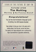 Tim Hutting Autographed 2005 Bowman Card