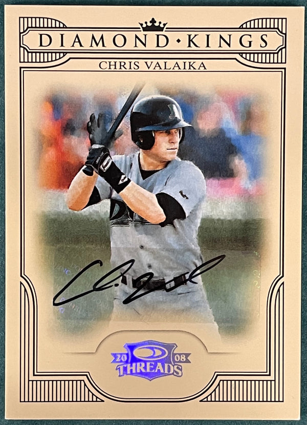 Chris Valaika Autographed 2008 Donruss Threads Card #231/500