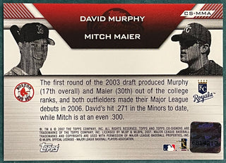 David Murphy Mitch Maier Autographed 2007 Topps Co-Signers Card