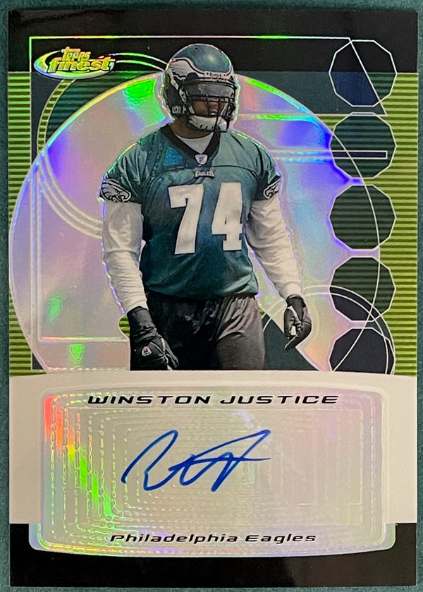 Winston Justice Autographed 2006 Topps Finest Card