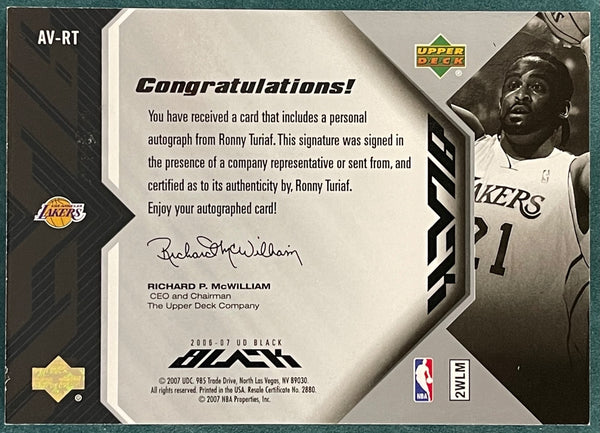 Ronny Turiaf 2006-07 Autographed Upper Deck Black Card #51/99