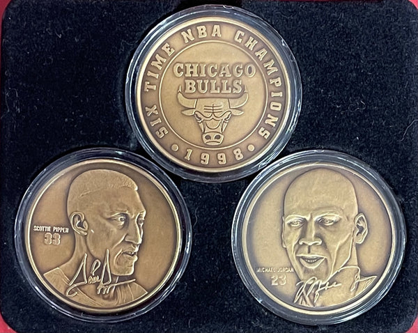 The Highland Mint Limited Edition 1997 Michael Jordan, Scottie Pippen & Bull Champs Coin