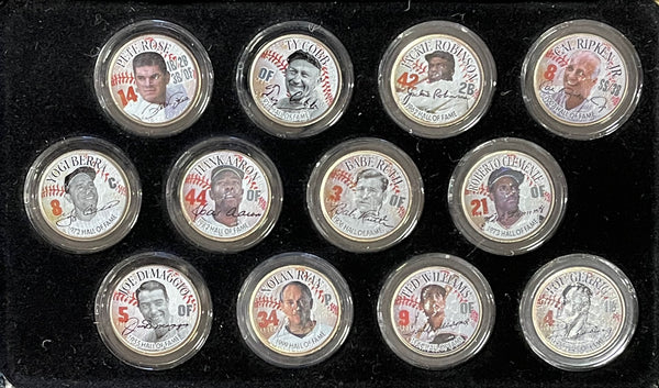 Colorized Baseball Legends U.S. Coins Ruth,Cobb,Gehrig,Clemente & others