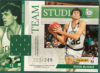 Larry Bird Kevin McHale 2010-11 Panini Studio Basketball Jersey Card #220/249