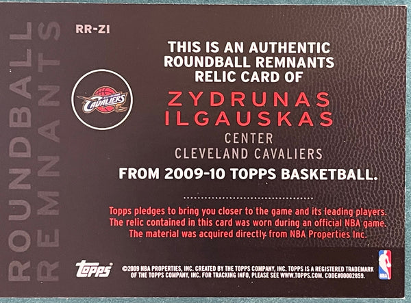 Zydrunas Ilgauskas 2009-10 Topps Game Worn Jersey Basketball Card