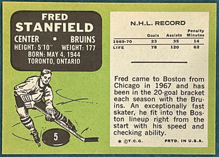 Fred Stanfield Autographed 1970-71 Topps Card