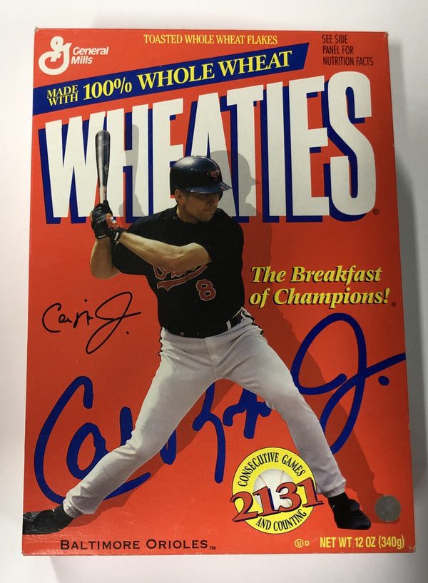 Cal Ripken Jr autographed 1995 Wheaties 2131 Consecutive Games Cereal Box (Beckett)