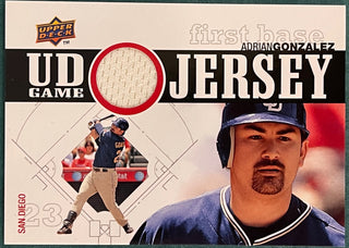 Adrian Gonzalez 2010 Upper Deck Series 1 Game Used Jersey Card